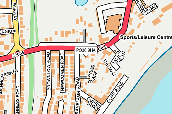 PO36 9HA map - OS OpenMap – Local (Ordnance Survey)