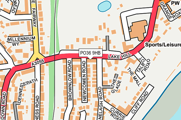 PO36 9HB map - OS OpenMap – Local (Ordnance Survey)