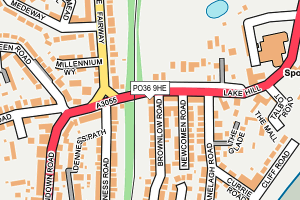 PO36 9HE map - OS OpenMap – Local (Ordnance Survey)