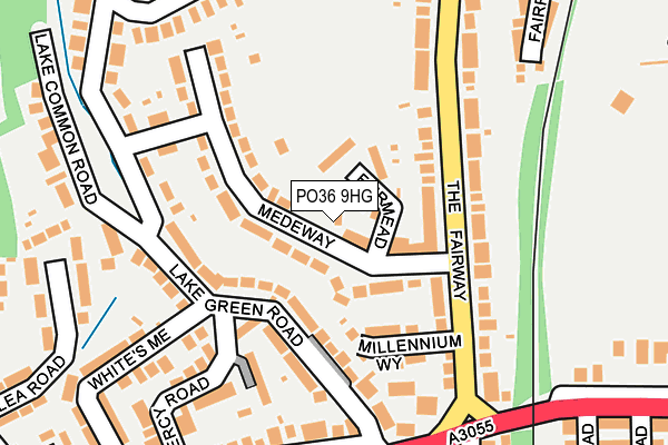 PO36 9HG map - OS OpenMap – Local (Ordnance Survey)