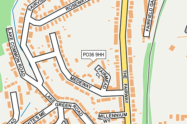 PO36 9HH map - OS OpenMap – Local (Ordnance Survey)