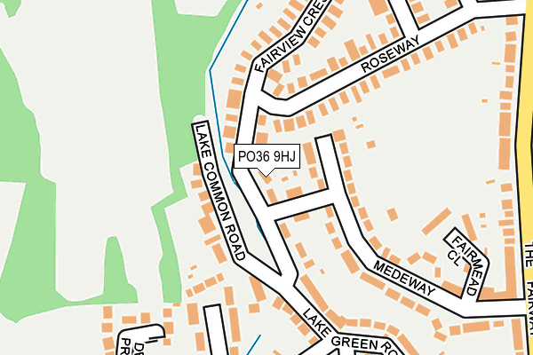 PO36 9HJ map - OS OpenMap – Local (Ordnance Survey)