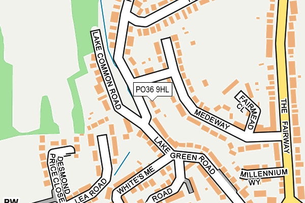 PO36 9HL map - OS OpenMap – Local (Ordnance Survey)