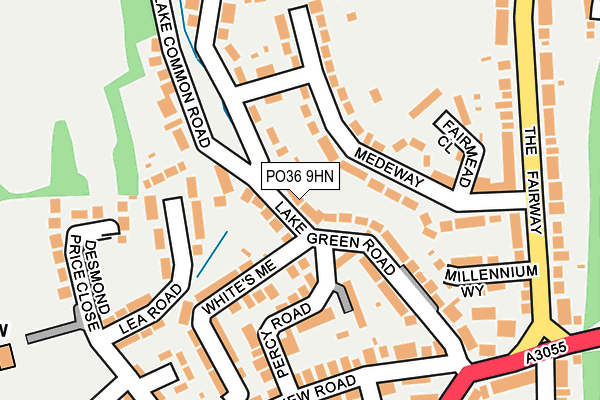 PO36 9HN map - OS OpenMap – Local (Ordnance Survey)