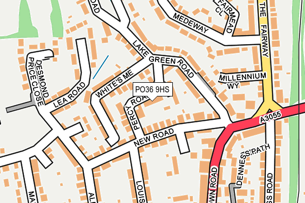 PO36 9HS map - OS OpenMap – Local (Ordnance Survey)