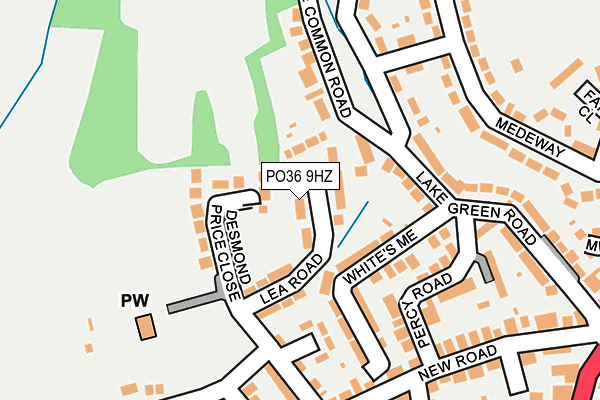 PO36 9HZ map - OS OpenMap – Local (Ordnance Survey)