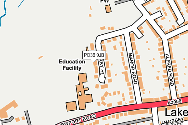 PO36 9JB map - OS OpenMap – Local (Ordnance Survey)