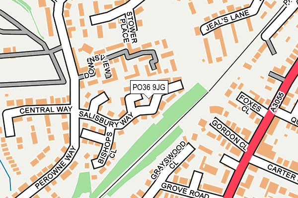 PO36 9JG map - OS OpenMap – Local (Ordnance Survey)