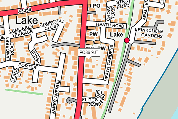 PO36 9JT map - OS OpenMap – Local (Ordnance Survey)