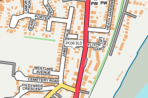 PO36 9LD map - OS OpenMap – Local (Ordnance Survey)