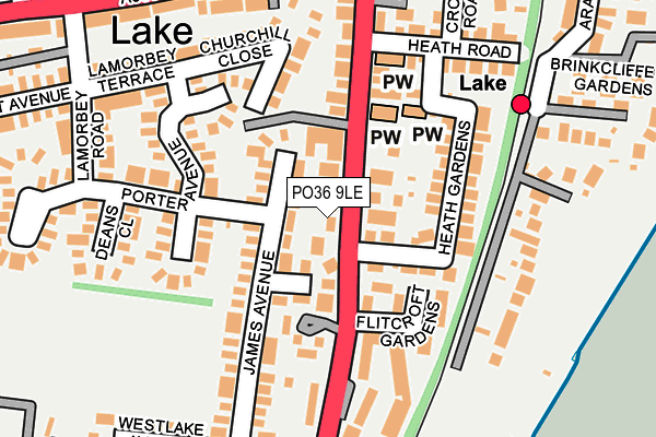 PO36 9LE map - OS OpenMap – Local (Ordnance Survey)