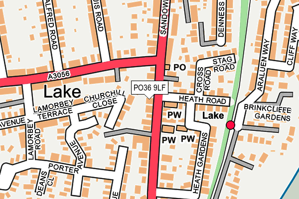 PO36 9LF map - OS OpenMap – Local (Ordnance Survey)