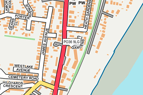 PO36 9LG map - OS OpenMap – Local (Ordnance Survey)