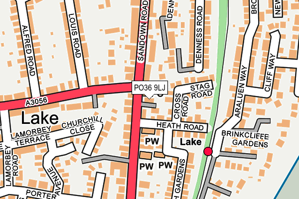 PO36 9LJ map - OS OpenMap – Local (Ordnance Survey)