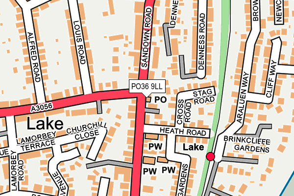 PO36 9LL map - OS OpenMap – Local (Ordnance Survey)