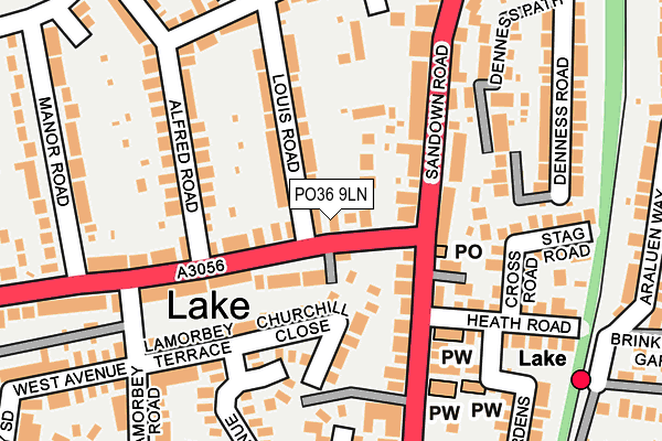 PO36 9LN map - OS OpenMap – Local (Ordnance Survey)