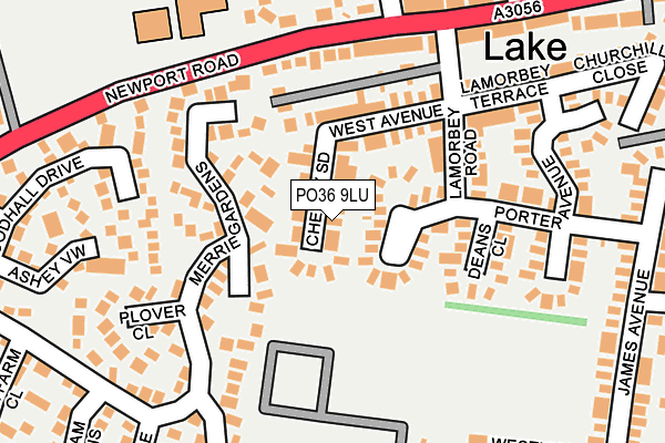 PO36 9LU map - OS OpenMap – Local (Ordnance Survey)