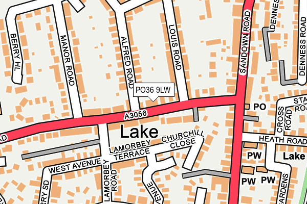 PO36 9LW map - OS OpenMap – Local (Ordnance Survey)