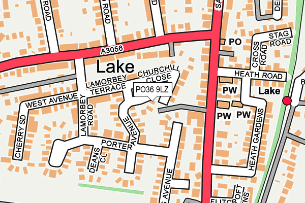 PO36 9LZ map - OS OpenMap – Local (Ordnance Survey)