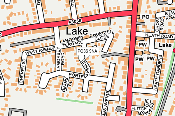 PO36 9NA map - OS OpenMap – Local (Ordnance Survey)