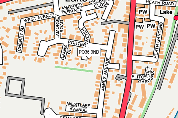 PO36 9ND map - OS OpenMap – Local (Ordnance Survey)