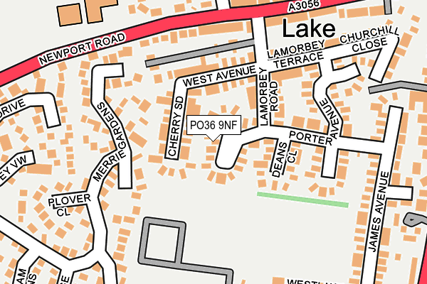 PO36 9NF map - OS OpenMap – Local (Ordnance Survey)