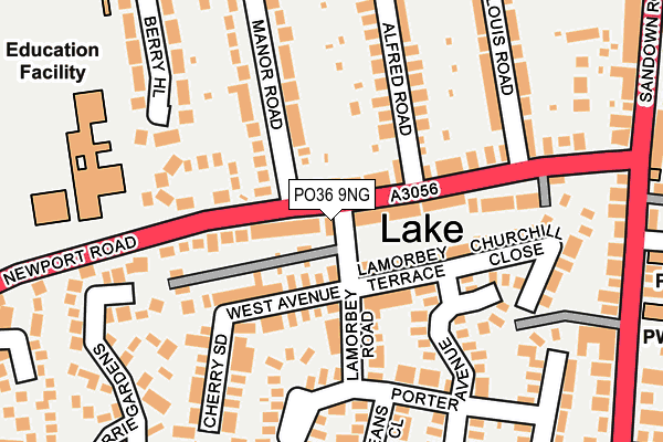 PO36 9NG map - OS OpenMap – Local (Ordnance Survey)