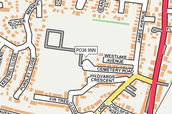 PO36 9NN map - OS OpenMap – Local (Ordnance Survey)