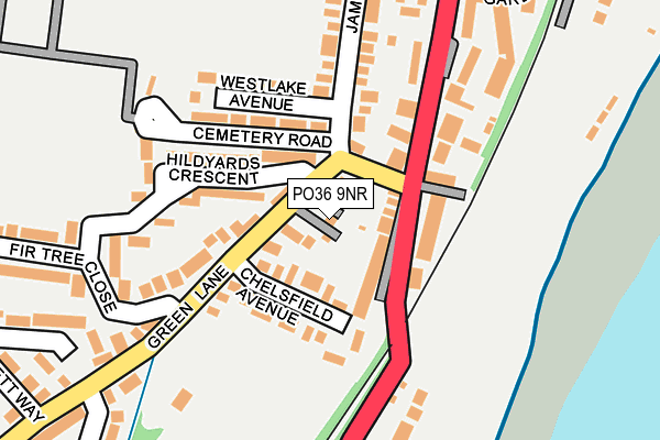 PO36 9NR map - OS OpenMap – Local (Ordnance Survey)