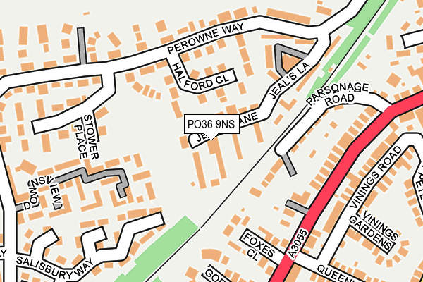 PO36 9NS map - OS OpenMap – Local (Ordnance Survey)