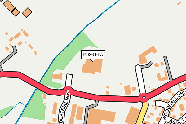 PO36 9PA map - OS OpenMap – Local (Ordnance Survey)