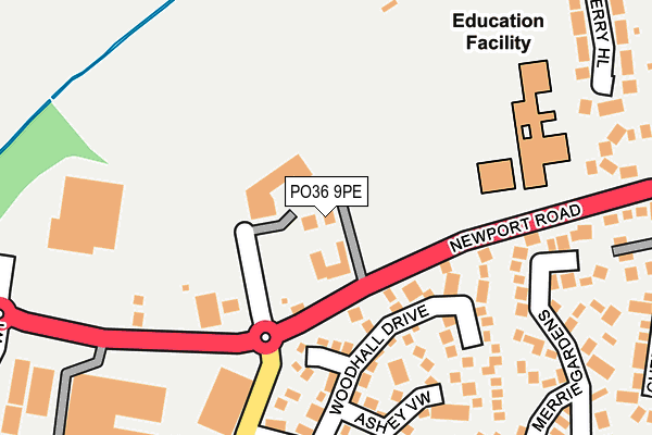 PO36 9PE map - OS OpenMap – Local (Ordnance Survey)