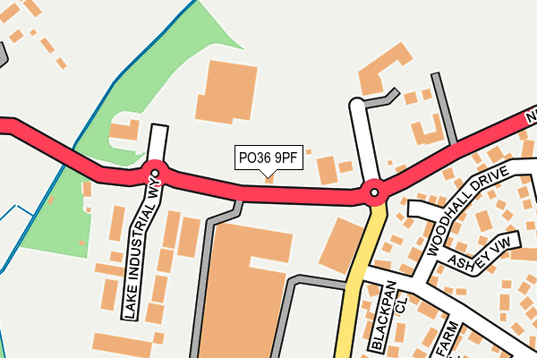 PO36 9PF map - OS OpenMap – Local (Ordnance Survey)