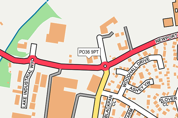 PO36 9PT map - OS OpenMap – Local (Ordnance Survey)