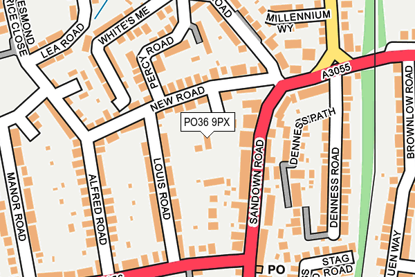 PO36 9PX map - OS OpenMap – Local (Ordnance Survey)