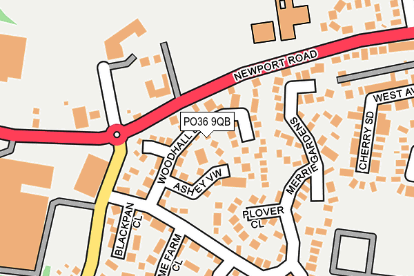 PO36 9QB map - OS OpenMap – Local (Ordnance Survey)