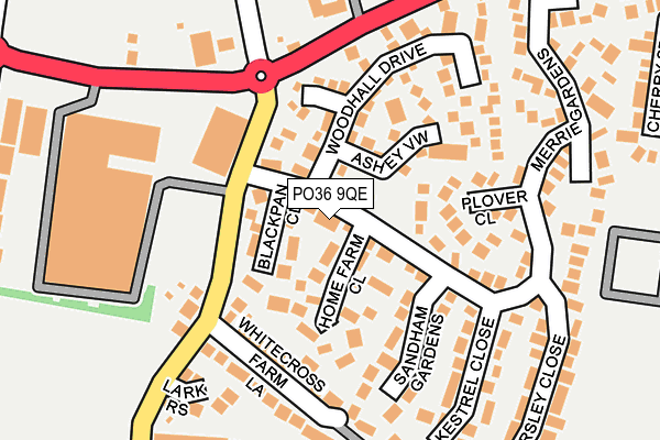 PO36 9QE map - OS OpenMap – Local (Ordnance Survey)