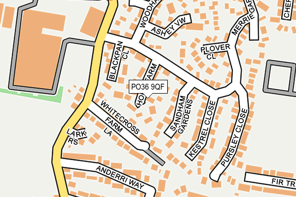 PO36 9QF map - OS OpenMap – Local (Ordnance Survey)