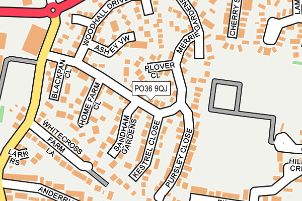 PO36 9QJ map - OS OpenMap – Local (Ordnance Survey)