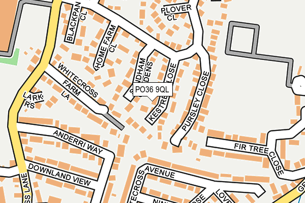 PO36 9QL map - OS OpenMap – Local (Ordnance Survey)