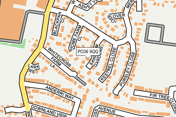 PO36 9QQ map - OS OpenMap – Local (Ordnance Survey)