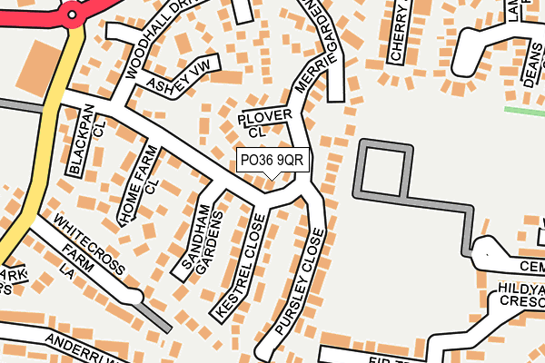 PO36 9QR map - OS OpenMap – Local (Ordnance Survey)