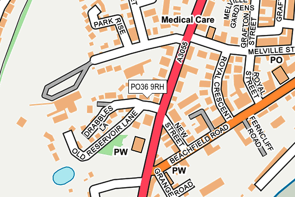 PO36 9RH map - OS OpenMap – Local (Ordnance Survey)