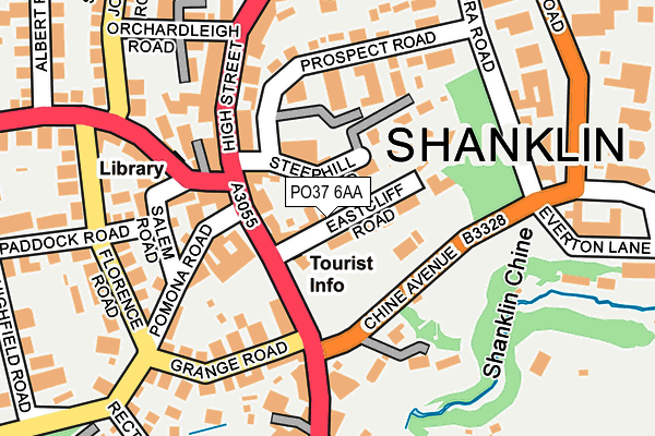 PO37 6AA map - OS OpenMap – Local (Ordnance Survey)