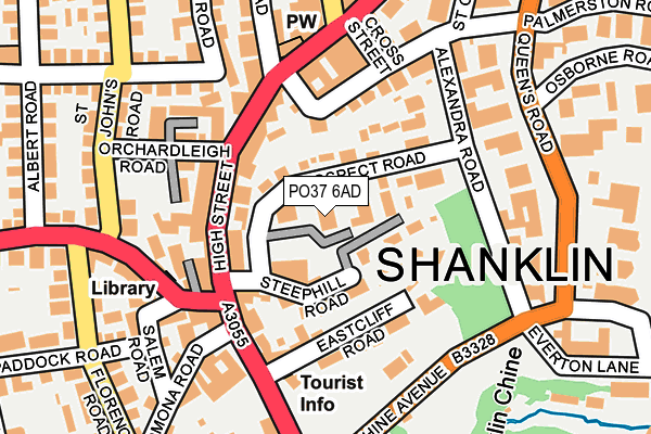 PO37 6AD map - OS OpenMap – Local (Ordnance Survey)