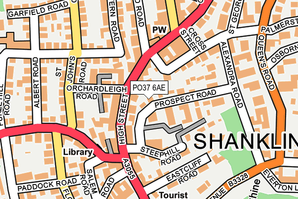 PO37 6AE map - OS OpenMap – Local (Ordnance Survey)