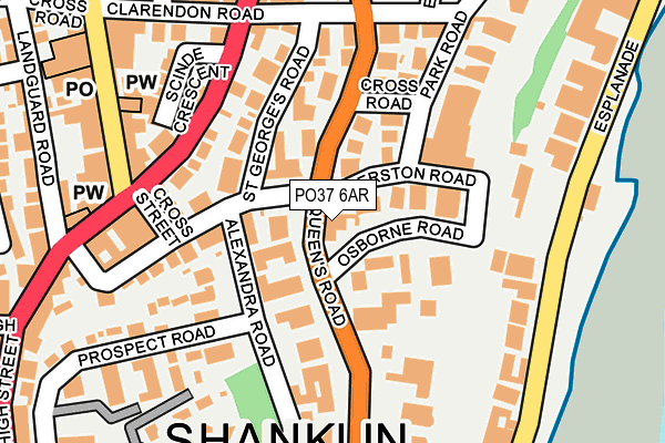 PO37 6AR map - OS OpenMap – Local (Ordnance Survey)