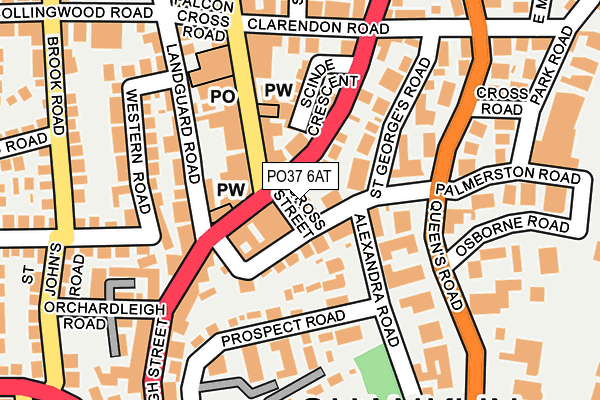 PO37 6AT map - OS OpenMap – Local (Ordnance Survey)