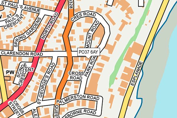 PO37 6AY map - OS OpenMap – Local (Ordnance Survey)