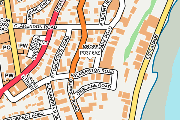 PO37 6AZ map - OS OpenMap – Local (Ordnance Survey)